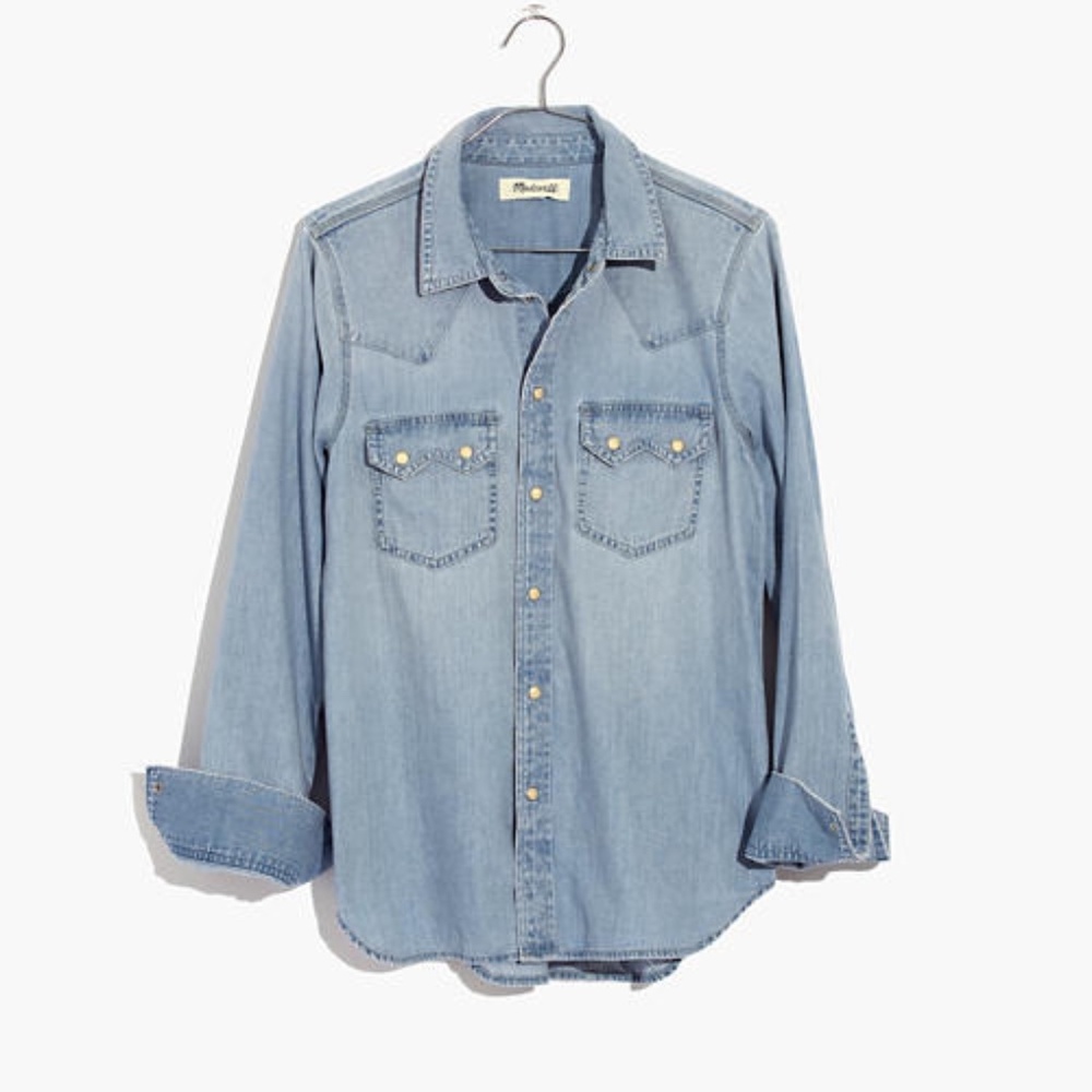 Madewell denim western button down shirt - Medium